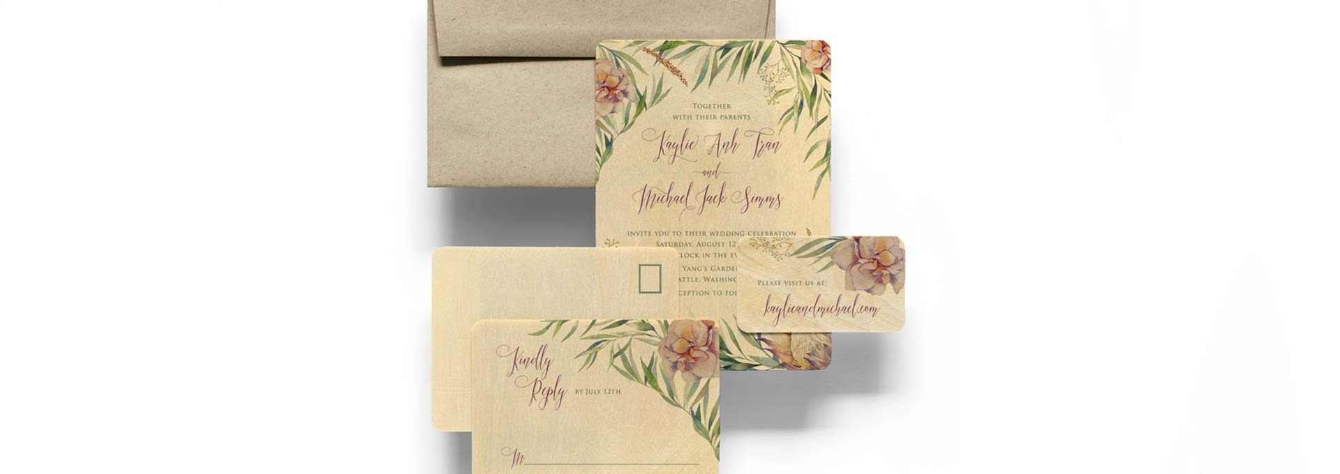 The 3 Most Beautiful Engraved Wooden Wedding Invites Online