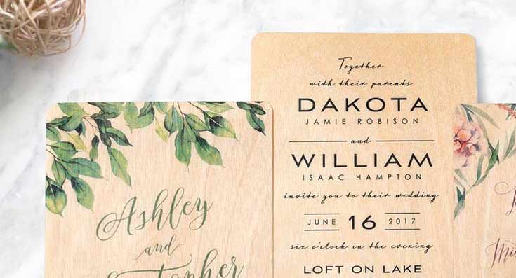 WoodSnap does wedding invites