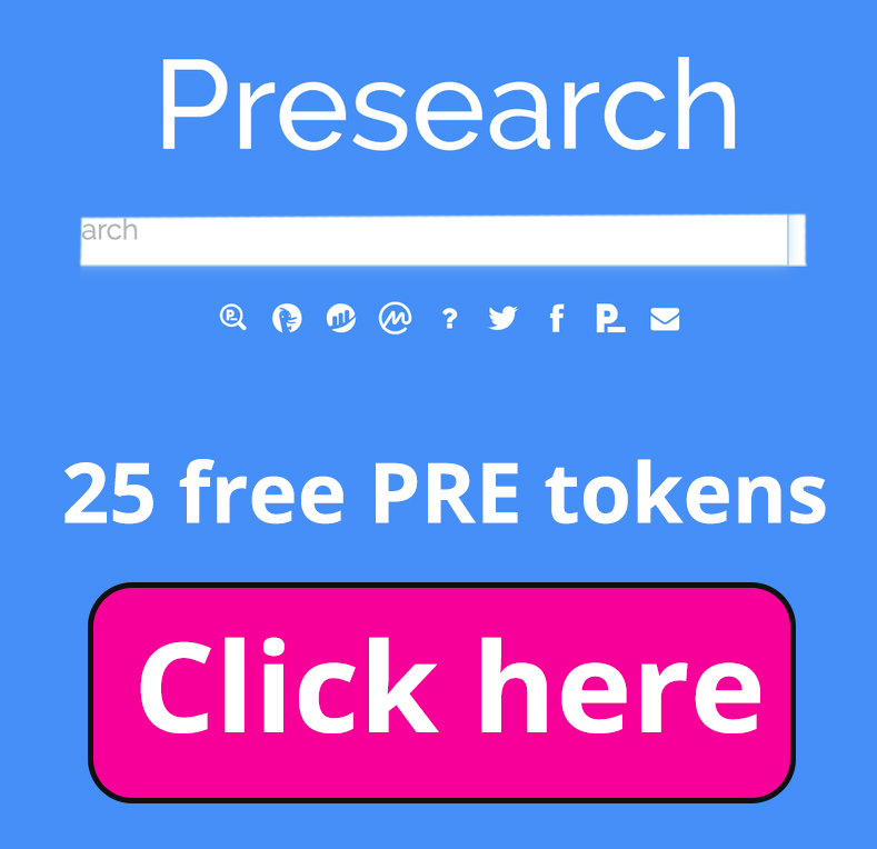Presearch Promo Code | 25 free PRE tokens