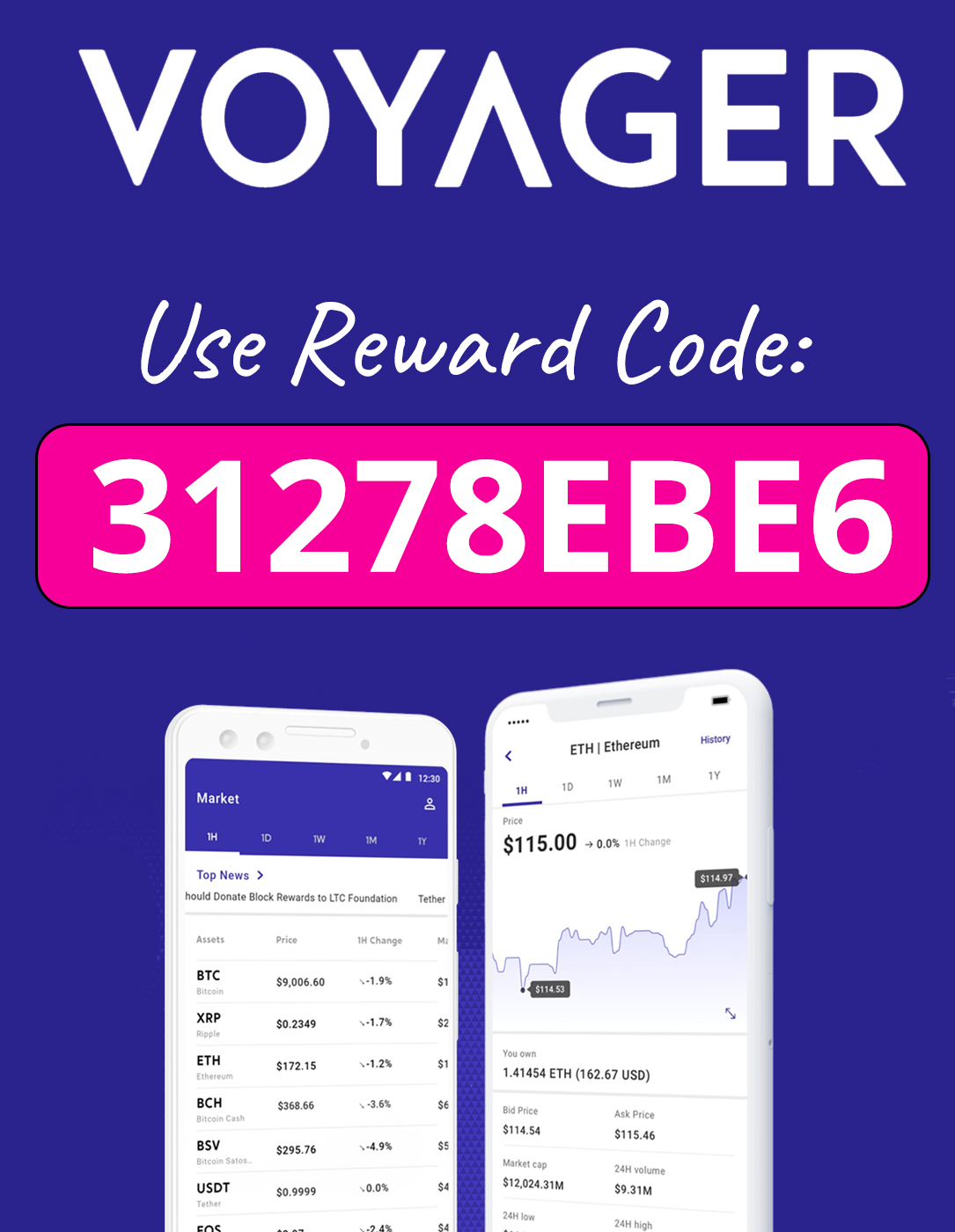 Voyager Reward Code | Free bitcoin code: 31278EBE6